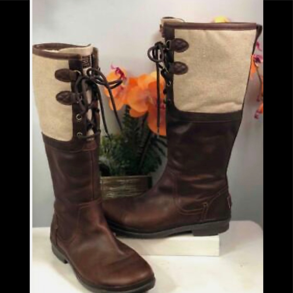 UGG Women's "Elsa" Knee High Boots In Chestnut Wool Lined #1005578  US 6/ EU 37